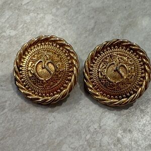 St. John Gold Clip Earrings